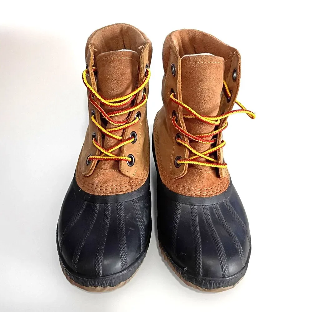 Sorel Cheyenne Kids Duck Boots Leather Lace Up Kids Youth Size 3